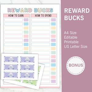 Tabla de recompensas y tareas para niños: Sistema de responsabilidades imprimible (descarga PDF tamaño A4 incluido)