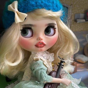 Blythe doll, custom blythe doll, art doll, handmade art doll, blythe ooak, blythe with living room, Maya