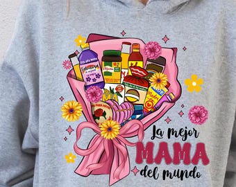 Floral La Mejor Mama Del Mundo Hoodie, Latina Mom Sweatshirt, Mothers Day Gifts, Spanish Mothers Day, Mexican Mothers Day, Latina Mom Life