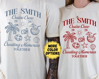 Comfort Colors Custom Cruise Crew Shirt, Personalized Couples Cruise T-Shirt, Family Cruise Shirt, Matching Family, Husband Wife Cruise Gift