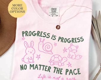 Comfort Colors® Progress is Progress Shirt, Custom SPED Teacher T-Shirt, Special Education Gift, Inclusive Tee, Back to School Staff Shirt