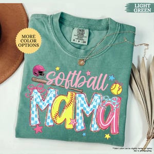 T-shirt de maman de softball Comfort Colors®, T-shirt de softball Coquette, T-shirt de softball pour le jour du match, T-shirt de la saison de softball, Cadeau pour la fête des Mères, T-shirt de maman de softball image 7