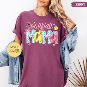 T-shirt de maman de softball Comfort Colors®, T-shirt de softball Coquette, T-shirt de softball pour le jour du match, T-shirt de la saison de softball, Cadeau pour la fête des Mères, T-shirt de maman de softball image 15