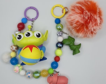 Toy Story Alien Bag Charm/ Keychain with Rex and Hamm Charms