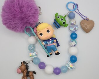 Toy Story Bo Peep Alien Bullseye Beaded Bag Charm Keychain