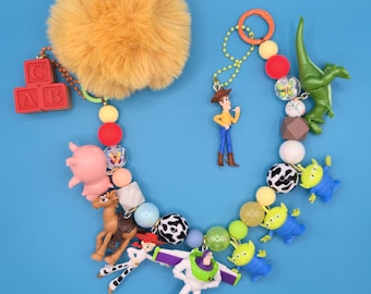 Toy Story Characters Keychains Charms Woody Buzz Jessie Aliens Rex Hamm Bullseye