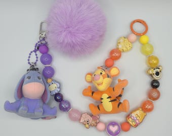 Winnie the Pooh & Eeyore Beaded Keychains