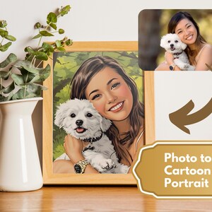 Benutzerdefiniertes digitales Karikaturporträt, Paarporträt, Haustierkarikatur vom Foto, personalisiertes digitales Familienporträt, Freunde digitaler Download