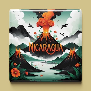 Imán de Nicaragua | 7 diseños para elegir | Recuerdo hecho a mano | Volcanes, lagos, naturaleza, cultura | Regalo para los fanáticos de Centroamérica