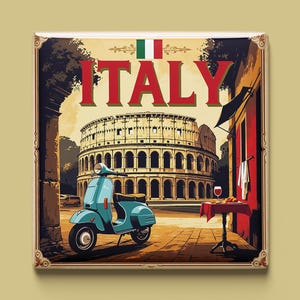 Calamita Italia | 9 design tra cui scegliere | Souvenir fatto a mano | Colosseo, Pisa, Dolomiti, Amalfi e altro ancora | Regalo per i tifosi italiani