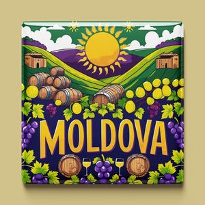 Moldawien Magnet | 6 Designs zur Auswahl | Handgemachtes Souvenir | Weinberge, Klöster, Natur, Kultur | Geschenk für Europa-Fans & Sammler