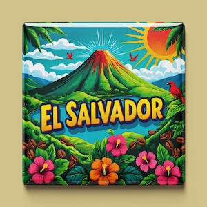 Imán de El Salvador | 8 diseños para elegir | Recuerdo hecho a mano | Volcán, playa, cultura, naturaleza | Regalo para los fanáticos de Centroamérica