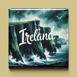 Irland Magnet | 6 Designs zur Auswahl | Handgemachtes Souvenir | Klippen, Guinness & Kleeblatt | Geschenk für Irland-Fans und Reisende