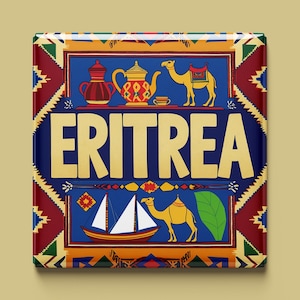 Aimant Érythrée | 8 modèles au choix | Souvenir fait main | Asmara, Culture, Côte et Carte | Cadeau pour les fans et les voyageurs d'Afrique