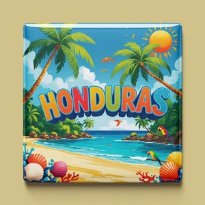 Imán de Honduras | 8 diseños para elegir | Recuerdo hecho a mano | Maya, naturaleza, mar, cultura | Regalo para fanáticos y coleccionistas de Centroamérica