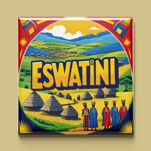 Imán de Eswatini | 7 diseños para elegir | Recuerdo hecho a mano | Cultura, patrones, naturaleza y mapas | Regalo para los fanáticos y viajeros de África.