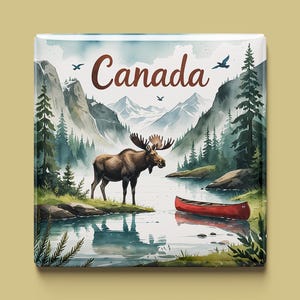 Kanada Magnet | 6 Designs zur Auswahl | Handgemachtes Souvenir | Ahornblatt, Berge, Bären & Seen | Geschenk für Kanada-Fans und Reisende