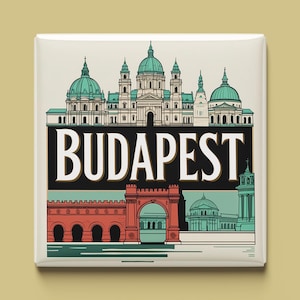 Magnes Budapeszt | 6 wzorów do wyboru | Ręcznie robiona pamiątka | Dunaj, Budynek Parlamentu, Węgry | Prezent dla miłośników podróży