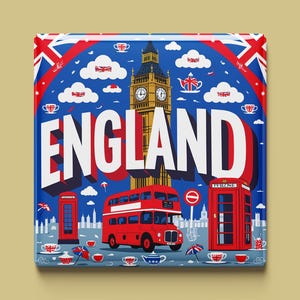 England Magnet | 6 Designs zur Auswahl | Handgemachtes Souvenir | London, Küste, Geschichte, Kultur | Geschenk für Europa-Fans & Sammler