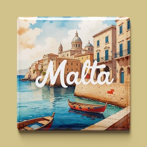 Imán de Malta | 5 diseños para elegir | Recuerdo hecho a mano | La Valeta, Luzzu, acantilados y cruz | Regalo para los amantes del Mediterráneo y los viajeros.