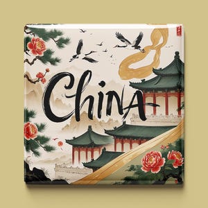 Aimant de Chine | 6 modèles au choix | Souvenir fait main | Grande Muraille de Chine, Panda, Temples et Culture | Cadeau pour les fans d'Asie