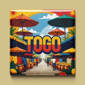 Imán de Togo | 6 diseños para elegir | Recuerdo hecho a mano | Costa, cultura, máscaras y naturaleza | Regalo para los fanáticos y viajeros de África.