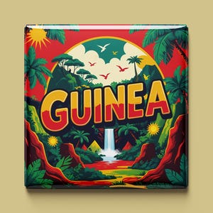 Guinea Magnet | 6 Designs zur Auswahl | Handgemachtes Souvenir | Trommeln, Küste, Kultur & Karte | Geschenk für Afrika-Fans und Reisende