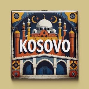 Imán de Kosovo | 6 diseños para elegir | Recuerdo hecho a mano | Mezquitas, naturaleza, ciudades, cultura | Regalo para fans y coleccionistas de Europa