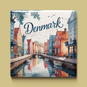 Dänemark Magnet | 6 Designs zur Auswahl | Handgemachtes Souvenir | Kopenhagen, Hygge, Küste & Fahrrad | Geschenk für Skandinavien-Fans