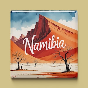 Aimant de Namibie | 6 modèles au choix | Souvenir fait main | Sossusvlei, Safari, Animaux et Désert | Cadeau pour les fans et les voyageurs d'Afrique