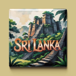 Aimant Sri Lanka | 6 modèles au choix | Souvenir fait main | Temple, éléphant, thé et plage | Cadeau pour les fans et les voyageurs d'Asie