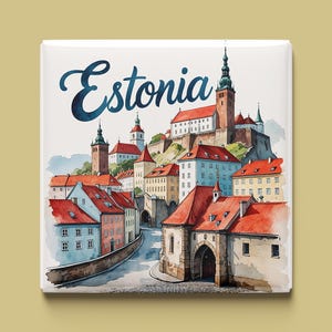 Aimant Estonie | 6 modèles au choix | Souvenir fait main | Tallinn, phare et côte | Cadeau pour les fans et les voyageurs baltes