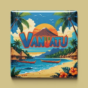 Vanuatu Magnet | 7 Designs zur Auswahl | Handgemachtes Souvenir | Inseln, Vulkane, Meer, Kultur | Geschenk für Südsee-Fans & Sammler