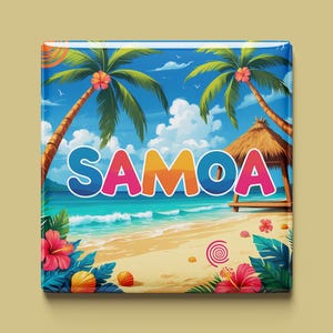 Imán de Samoa | 7 diseños para elegir | Recuerdo hecho a mano | Islas, mar, cultura, naturaleza | Regalo para fanáticos y coleccionistas de los Mares del Sur