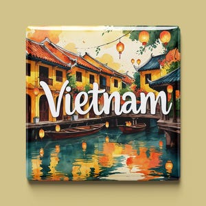 Vietnam Magnet | 6 Designs zur Auswahl | Handgemachtes Souvenir | Halong-Bucht, Tempel, Reisterrassen & Kultur | Geschenk für Asien-Fans
