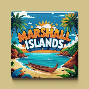 Imán de las Islas Marshall | 7 diseños para elegir | Recuerdo hecho a mano | Atolones, mar, naturaleza, cultura | Regalo para fanáticos y coleccionistas del Pacífico.