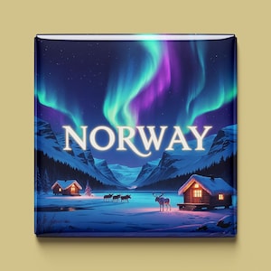 Norwegen Magnet | 7 Designs zur Auswahl | Handgemachtes Souvenir | Fjord, Polarlicht, Troll & Natur | Geschenk für Skandinavien-Fans