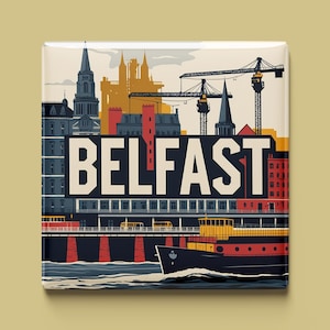 Belfast Magnet | 6 Designs zur Auswahl | Handgemachtes Souvenir | Nordirland, Titanic Museum, Murals, Stadt, Hafenflair