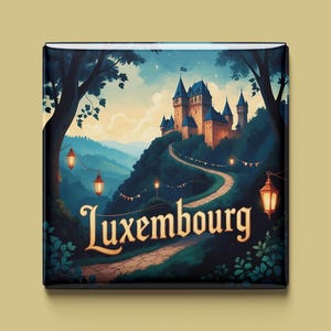 Imán de Luxemburgo | 6 diseños para elegir | Recuerdo hecho a mano | Casco antiguo, naturaleza, mapa y fortaleza | Regalo para los fans de Europa
