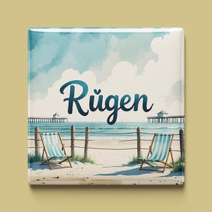 Rügen Magnet | 5 designs to choose from | Handmade souvenir | Chalk cliffs, Baltic Sea, Germany gift idea
