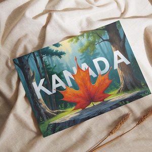 Canada Postcards – 3 Variants – Rocky Mountains Maple Leaf Souvenir – Wildlife Travel Gift