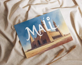 Mali Postcard | 3 Variants to Choose From | Timbuktu Decor | West Africa Souvenir Gift