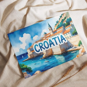 Croatia postcard • 3 motifs • Adriatic coast souvenir • Gift for travelers • Dalmatia decoration • Holiday souvenir • Picture postcard