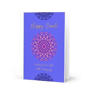 Happy Diwali Greeting Card | Mandala Festival Card | Indian Holiday Card with Envelope | Diwali Wishes | Hindu Festival of Lights Gift Card