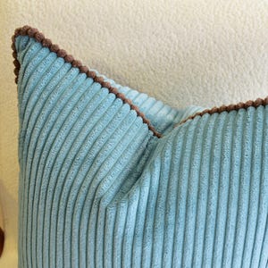 Handmade Corduroy Pillow Cover with Piping: Soft Decorative Cushion