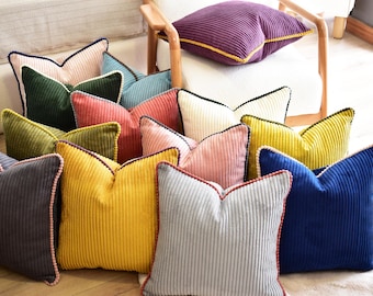 Handmade Corduroy Throw Pillow Cover: Soft Home Decor Cushion