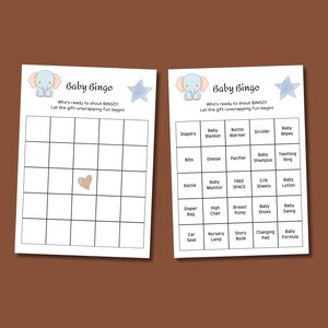 Baby Shower Bingo Game - Printable Baby Bingo Cards - Fun Baby Shower Activity - Instant Download