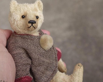 Hobie, 5" OOAK Viscose Artist Teddy Bear Art Doll by Aerlinn Bears