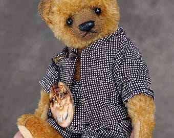Gold Mohair Artist Teddy Bear One Of A Kind Art Doll  from Aerlinn Bears