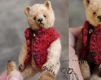 Meeka, Miniature One of a Kind Mohair Artist Teddy Bear Art Doll by Aerlinn Bears